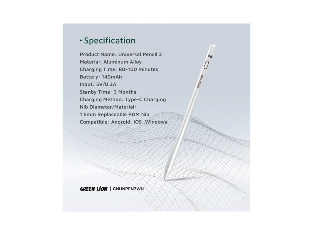 Buy Green Lion Universal Pencil 2 – Stylus for iOS/Android |in Qatar Buy Green Lion Universal Pencil 2 – Stylus for iOS/Android |in Qatar
